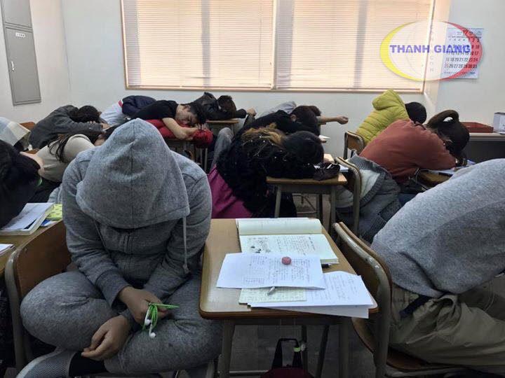 Học sinh ngủ gật trong lớp