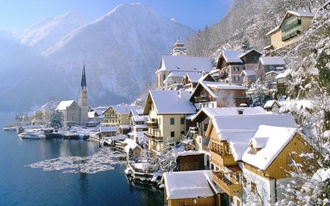 Làng cổ Hallstatt, Áo cuốn hút khi vào đông