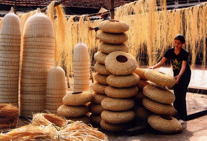sản phẩm đan lát của người dân Bột Đà