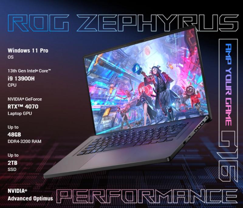 Laptop ASUS ROG Zephyrus G16 GU603VU-N3898W i7-13620H