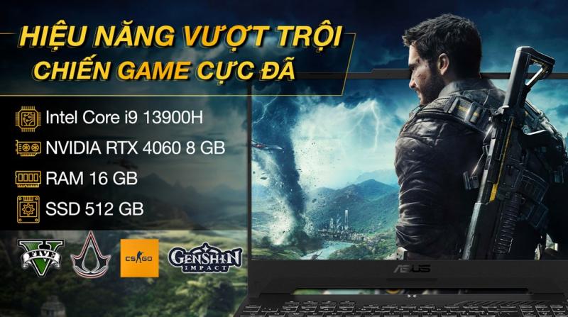 Laptop ASUS TUF Gaming F15 FX507VV4-LP382W i9-13900H16G512GRTX™ 4060 8G15.6'