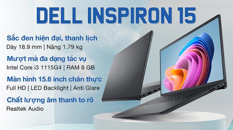 Laptop Dell Inspiron 15 3511 i3 1115G4/8GB/256GB/OfficeHS/Win11 (P112F001EBL)
