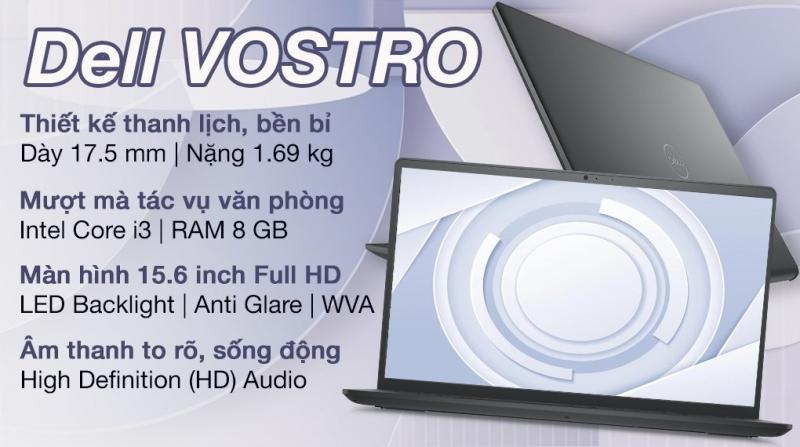 ﻿﻿Laptop Dell Vostro 3510 i3 1115G4/8GB/256GB/Office H&S/Win11 (V5I3305W)