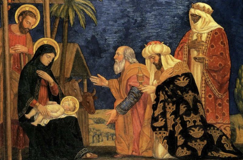 Hình ảnh tượng trưng cho ngày Lễ Hiển Linh - ba vua viếng thăm Chúa Jesus