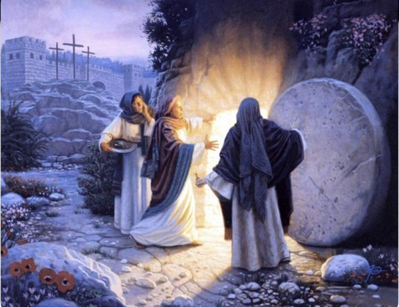 Những người đầu tiên phát hiện ra hòn đá lấp hang đã bị dời sang một bên, và xác Chúa Jesus không còn trong đó nữa
