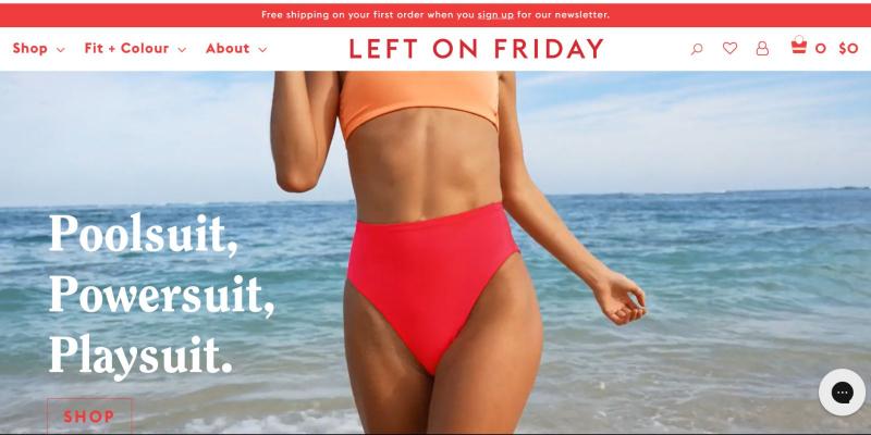 Left On Friday là một trang web thời trang chuyên cung cấp các sản phẩm áo tắm cao cấp và thời trang biển cho phụ nữ