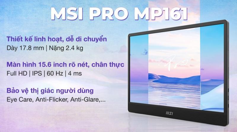 Màn hình di động MSI PRO MP161 15.6 inch IPS 60Hz