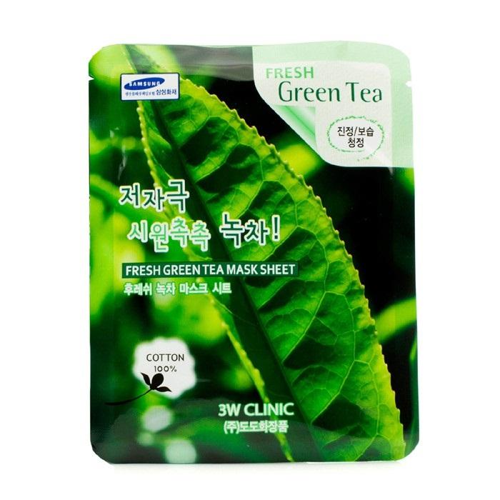 Mặt nạ 3W Clinic  chiết xuất trà xanh Fresh Green Tea Mask Sheet
