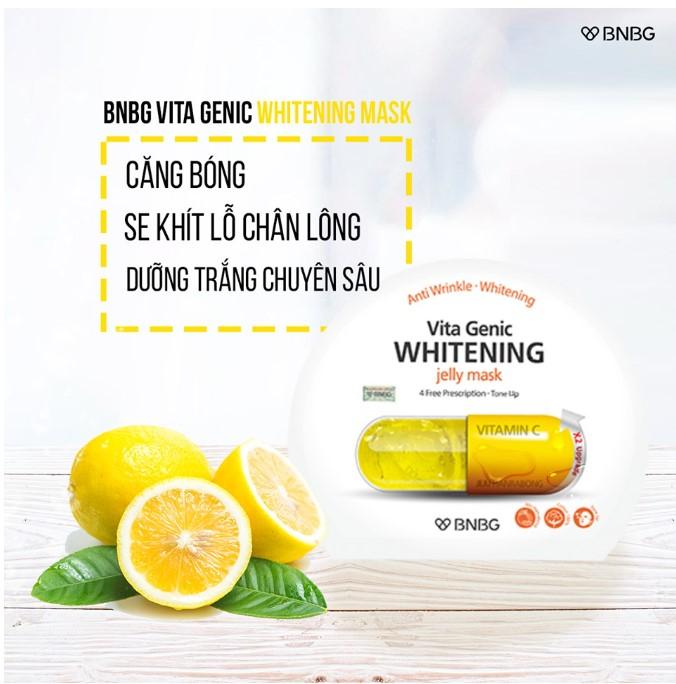 Mặt nạ giấy dưỡng da trắng sáng và làm đều màu da BNBG Vita Genic Whitening Jelly Mask (Vitamin C) 30ml