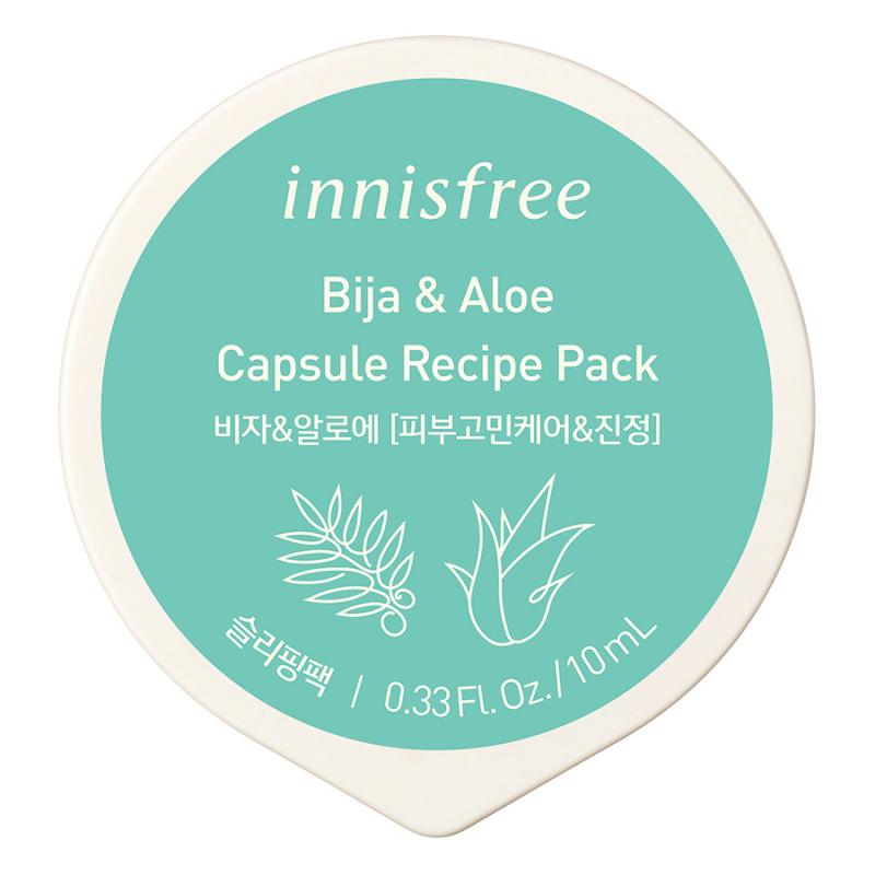 Mặt nạ ngủ dạng hũ từ bija & nha đam innisfree Capsule Recipe Pack Bija & Aloe 10ml