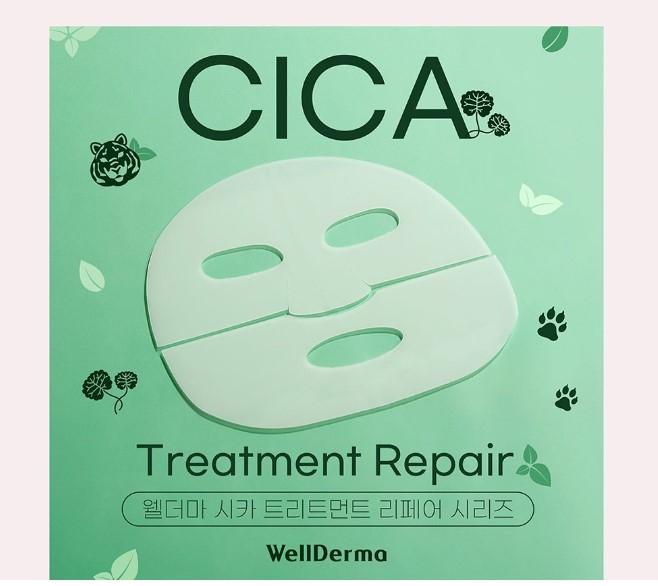 Mặt nạ thạch rau má WellDerma Premium Cica Treatment Repair Fitting