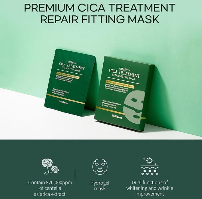 Mặt nạ thạch rau má WellDerma Premium Cica Treatment Repair Fitting