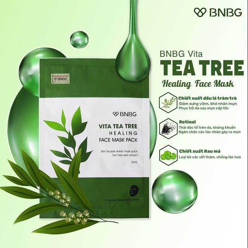 Mặt nạ thải độc, giảm mụn chiết xuất tràm trà BNBG Vita Tea Tree Healing Face Mask Pack 30ml