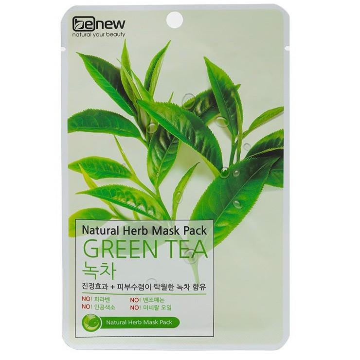 Mặt nạ trà xanh xóa mụn, dưỡng trắng da Benew Green Tea Natural Herb Mask Pack