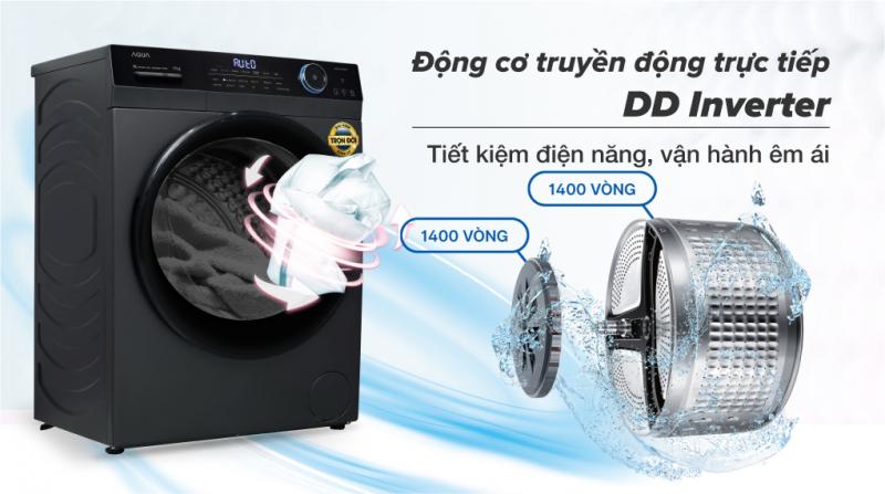 Máy giặt Aqua Inverter 10 kg AQD-D1002G.BK