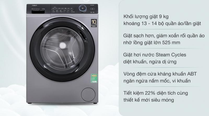Máy giặt Aqua Inverter 9.0 KG AQD-A900F S