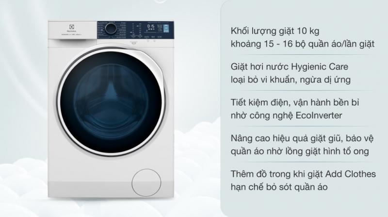 Máy giặt Electrolux cửa ngang 10kg UltimateCare 100 - Trắng - EWF1025DQWB