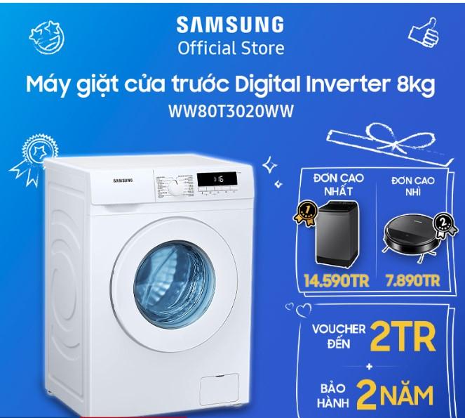 Máy giặt Samsung Digital Inverter 8kg WW80T3020WW