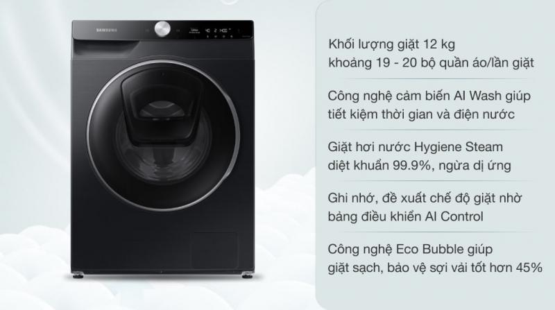 Máy giặt thông minh Samsung AI EcoBubble™ 12kg WW12TP94DSB