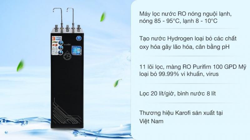 Máy lọc nước nóng lạnh RO Karofi 11 lõi KAD-D66