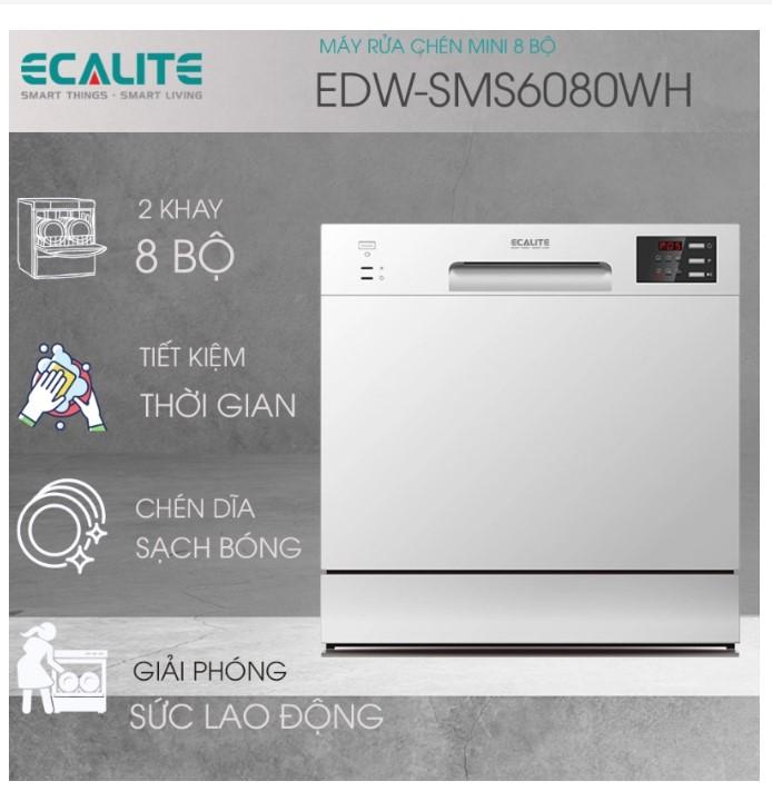 Máy rửa chén Ecalite EDW-SMS6080WH