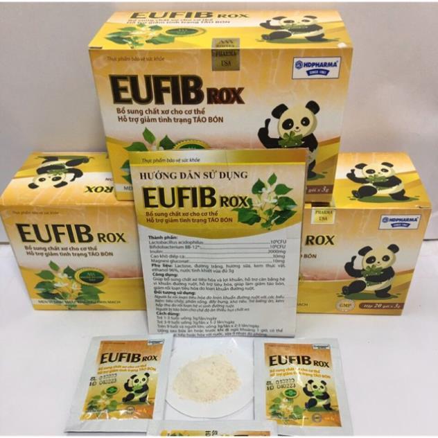 Men vi sinh EUFIB ROX bổ sung 2 tỷ lợi khuẩn và chất xơ tự nhiên, giảm táo bón cho bé, giúp bé ăn ngon