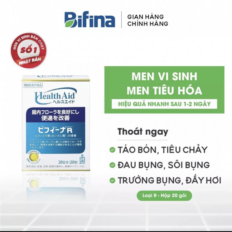 Thực phẩm chức năng Men vi sinh Health Aid Bifina 20 gói - Hỗ trợ tiêu hóa