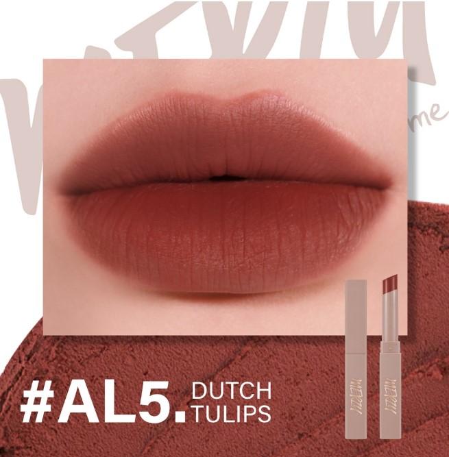Merzy Academia Cotton Lipstick #AL5. Dutch Tulips: Đỏ nâu ấm áp