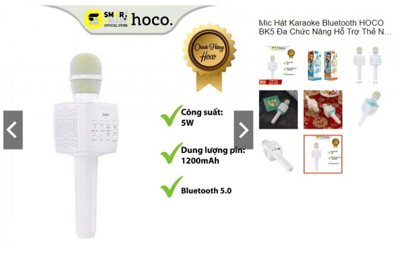 Micro karaoke bluetooth Hoco BK5