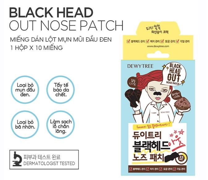 Miếng lột mụn JeJu Dewytree Black Head Out Nose Patch
