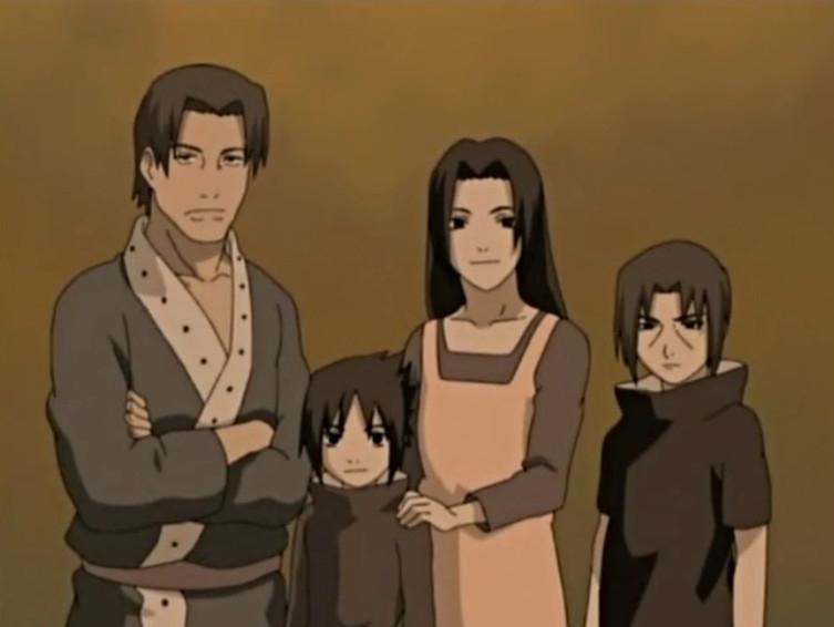 Mikoto Uchiha cùng chồng và hai con trai