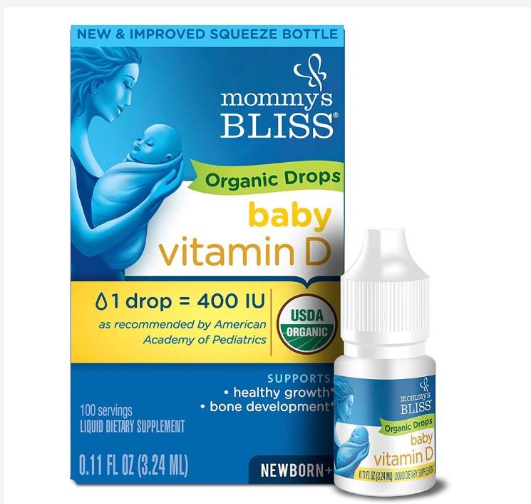 Vitamin D hữu cơ cho bé Mommy Bliss Vitamin D Organic Drops 3.24ml