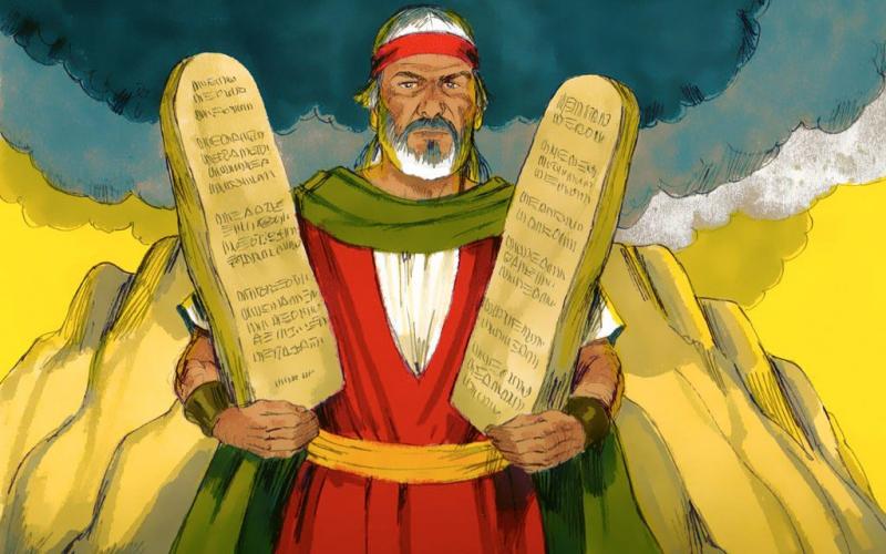 Tiên tri Moses nhận được Mười Điều Răn từ Đức Chúa Trời - là những luật lệ mà Ngài ban cho dân mình