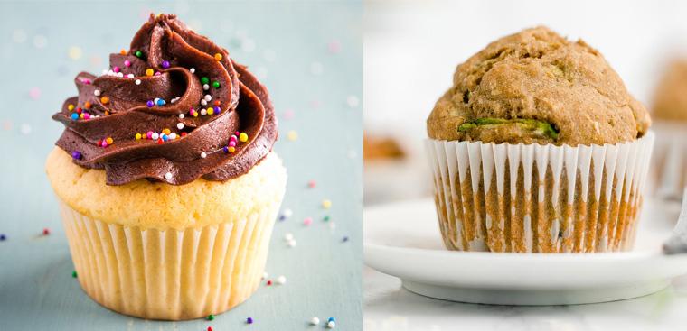 Muffin và cupcake