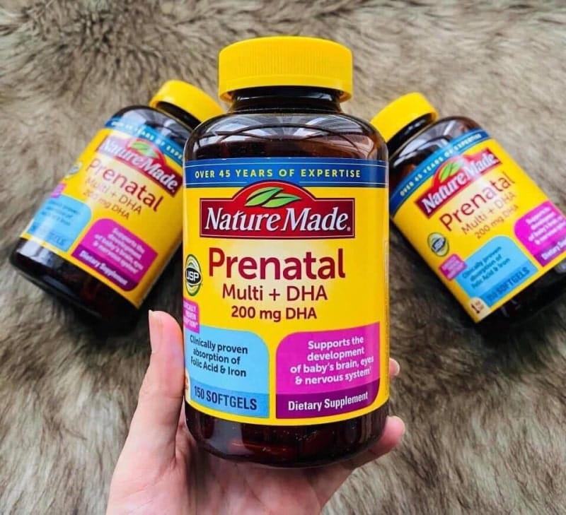 Nature Made Prenatal Multi + DHA - Vitamin tổng hợp cho bà bầu