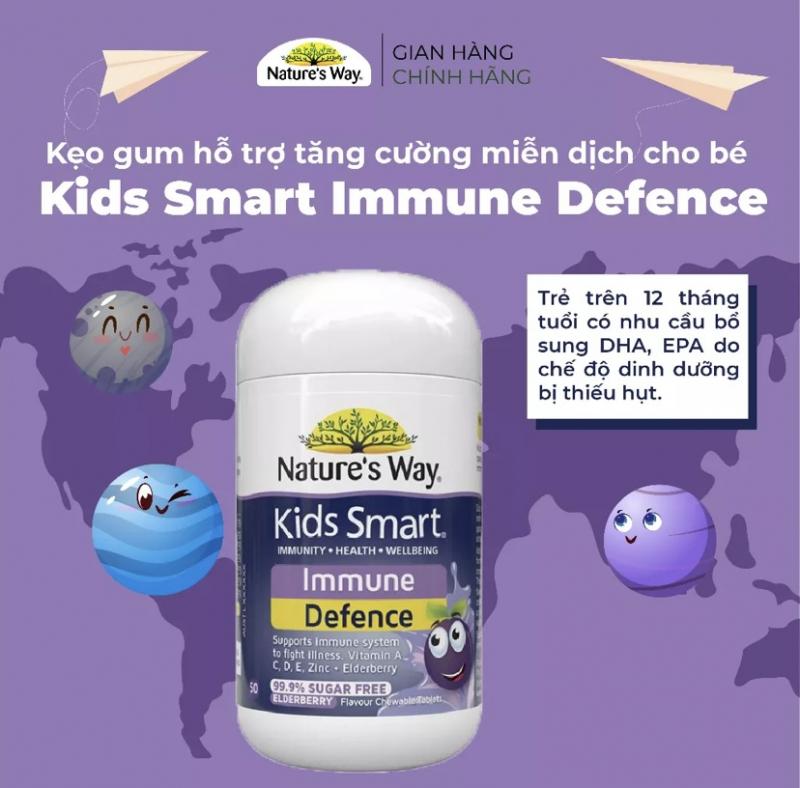 Nature's Way Kids Smart Immune Defence Chewables giảm nguy cơ mắc các bệnh virus gây ra