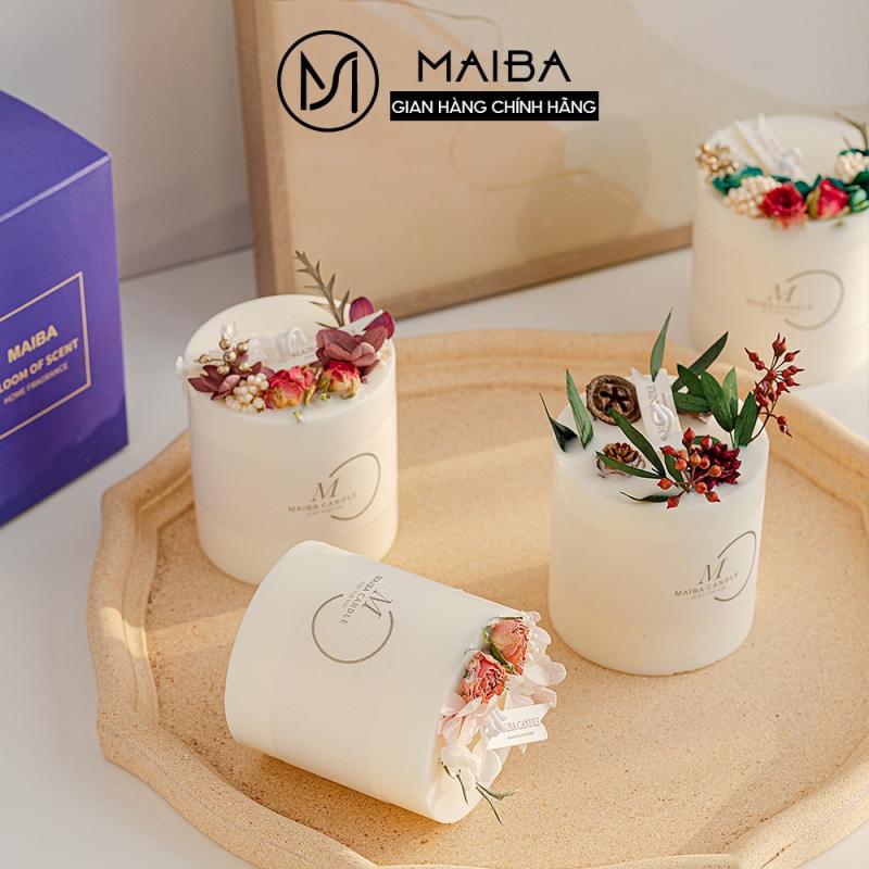 Nến thơm handmade hoa cỏ 4 mùa MAIBA mùi hương tự nhiên giúp thư giãn, khử mùi, trang trí decor