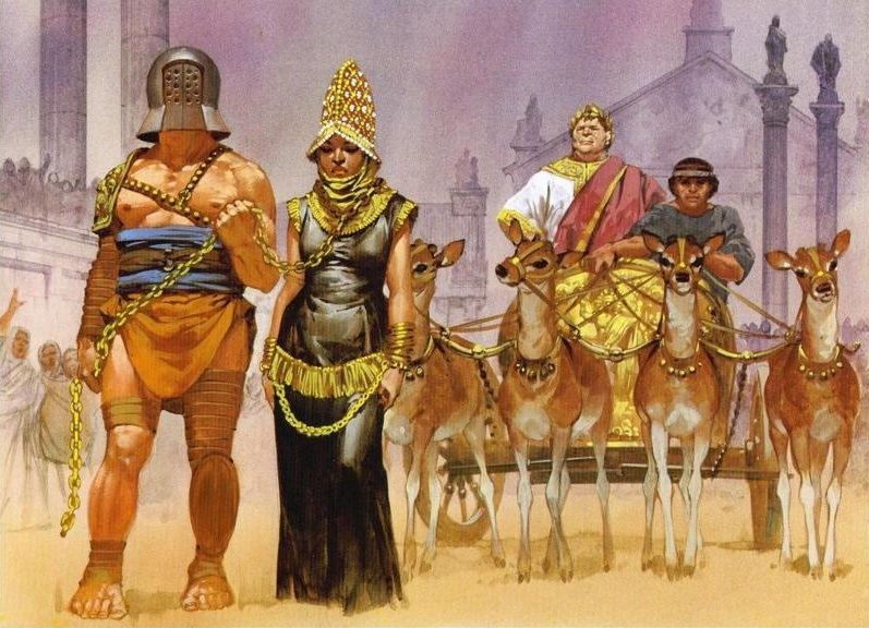 Zenobia bị người La Mã đem đi diễu binh