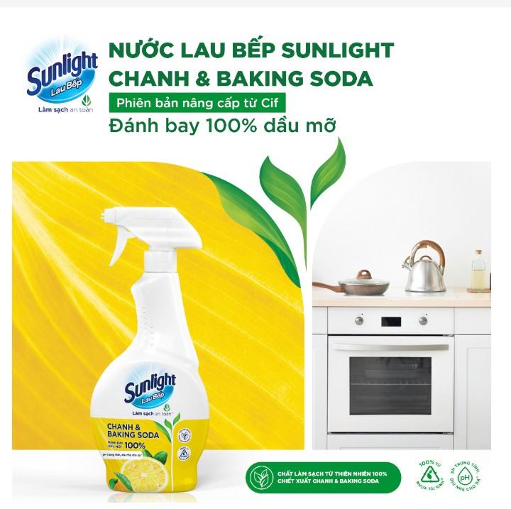 Nước lau bếp Sunlight chanh & Baking soda