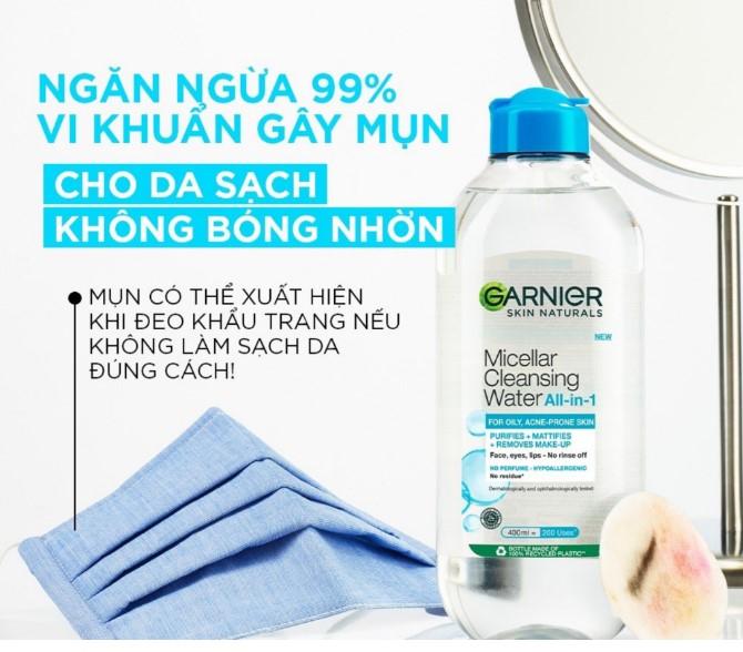 Nước tẩy trang Garnier Micellar Water For Oily & Acne-Prone Skin
