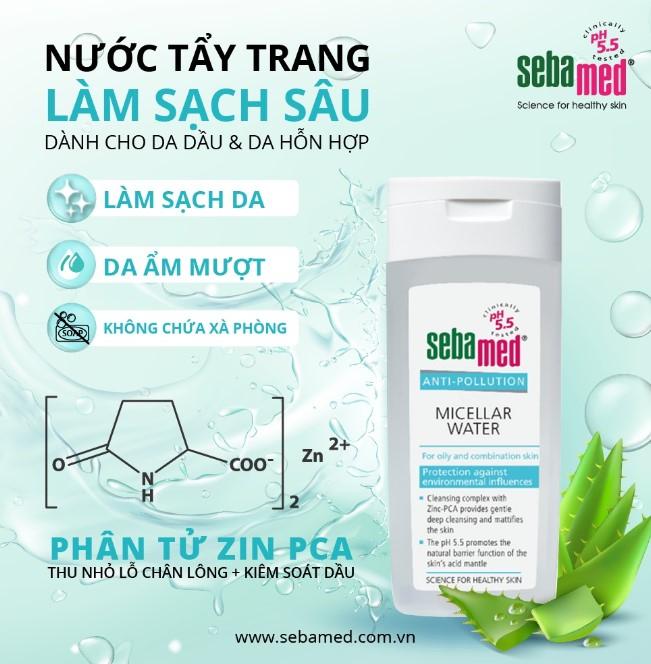 Nước tẩy trang Sebamed Anti Pollution Micellar Water - Oily To Combination Skin pH5.5