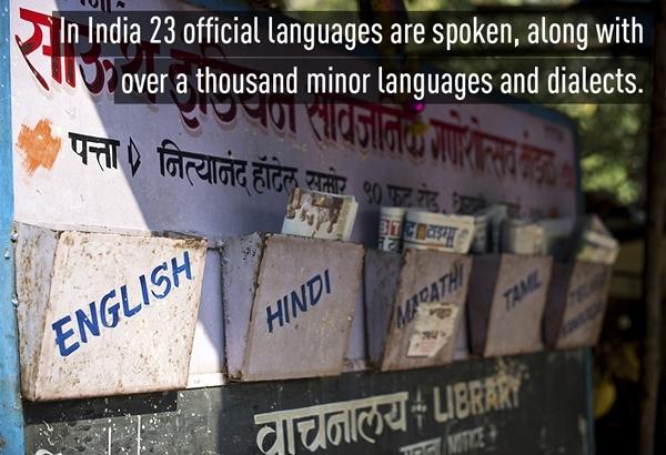 Ấn Độ là quốc gia đa dạng ngôn ngữ
