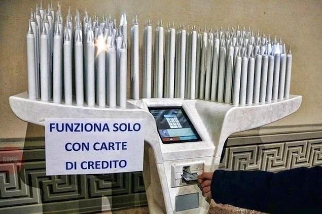 Ở Vatican bạn phải thắp sáng một ngọn nến để sử dụng một thẻ tín dụng