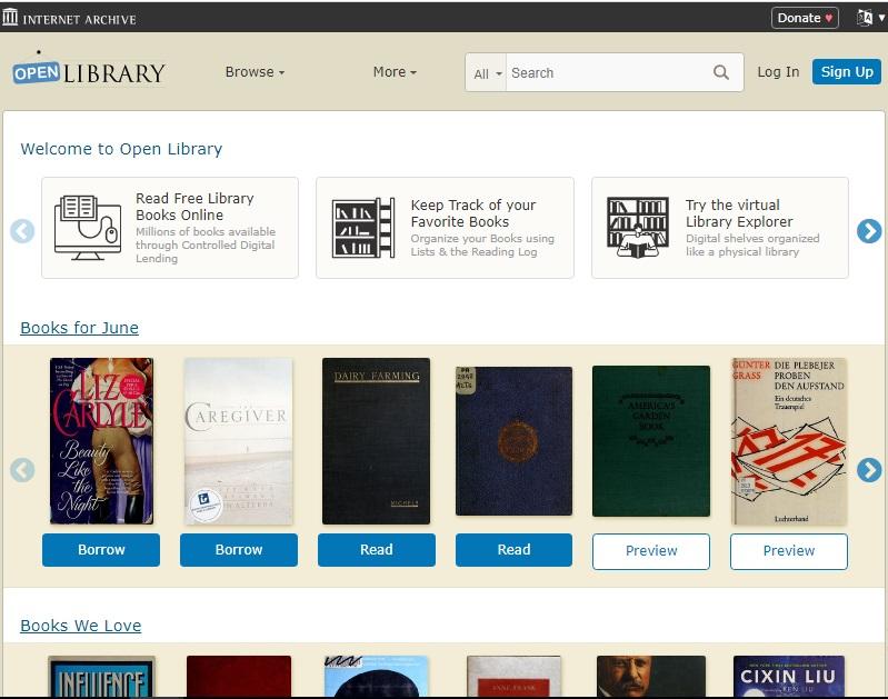 Open Library cung cấp rất nhiều ebook chất lượng để lựa chọn.
