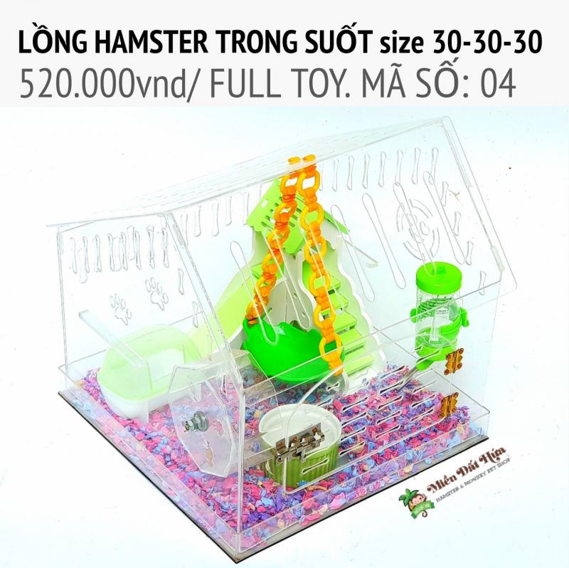 Lồng Hamster trong suốt size 30-30-30 MS04 mức giá 520 000 đồng