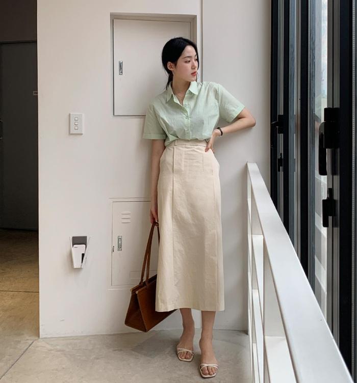 set áo sơ mi chân váy yếm dài | Shopee Việt Nam