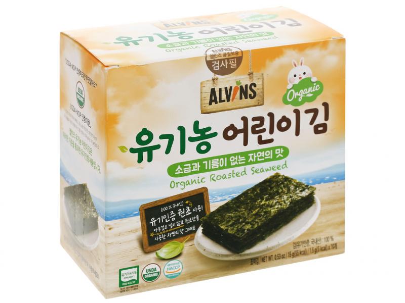 Rong biển Hàn Quốc tách muối/ ăn liền hữu cơ cho bé Alvins
