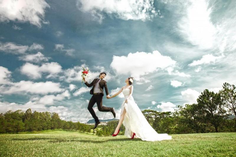 Ảnh cưới tại sân Golf Đà Lạt