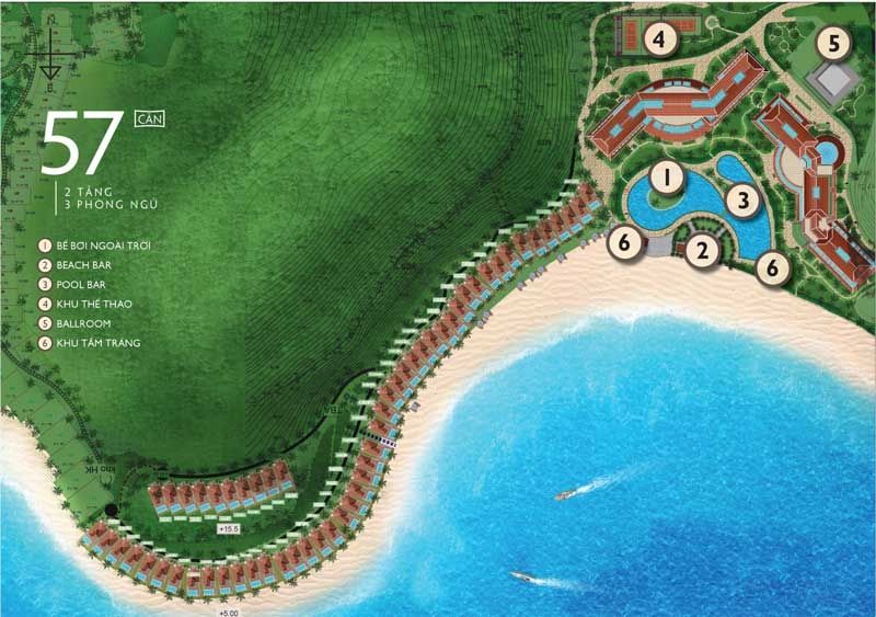 Mặt bằng tổng thể dự án biệt thự nghỉ dưỡng Vinpearl Nha Trang Resort tại Bãi Trũ