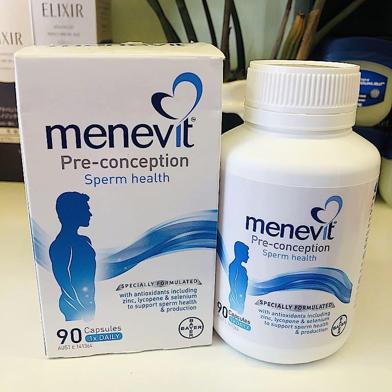 Sản phẩm hỗ trợ sinh sản cho nam giới Menevit chính hãng Bayer Úc 90 viên